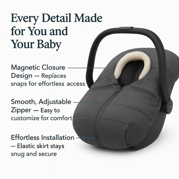 Winter Car Seat Cover for Infant Car Seat - Picture 5 of 7